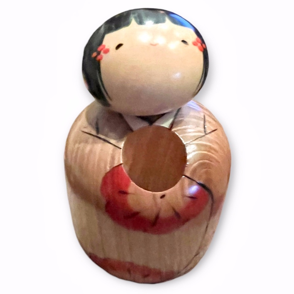 Vintage Usaburo Kokeshi Doll Toothpick Holder